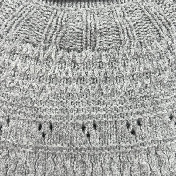 NEW Caslon fisherman sweater roll neck pullover thick stretch heather gray XS - Picture 7 of 9